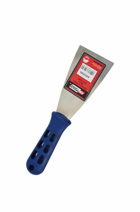 Awtools roestvrijstalen spatel 40mm kunststof handvat 0810 blauw