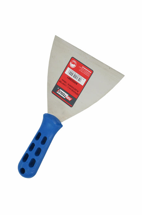 Awtools roestvrijstalen spatel 80mm kunststof handvat 0812 blauw