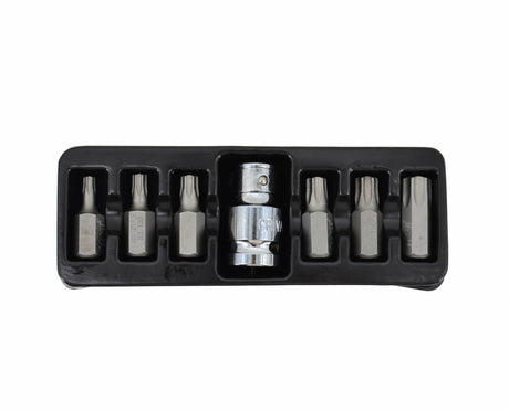 Awtools torx tips 7cz. t25-t55 + adapter, met zwart gat line