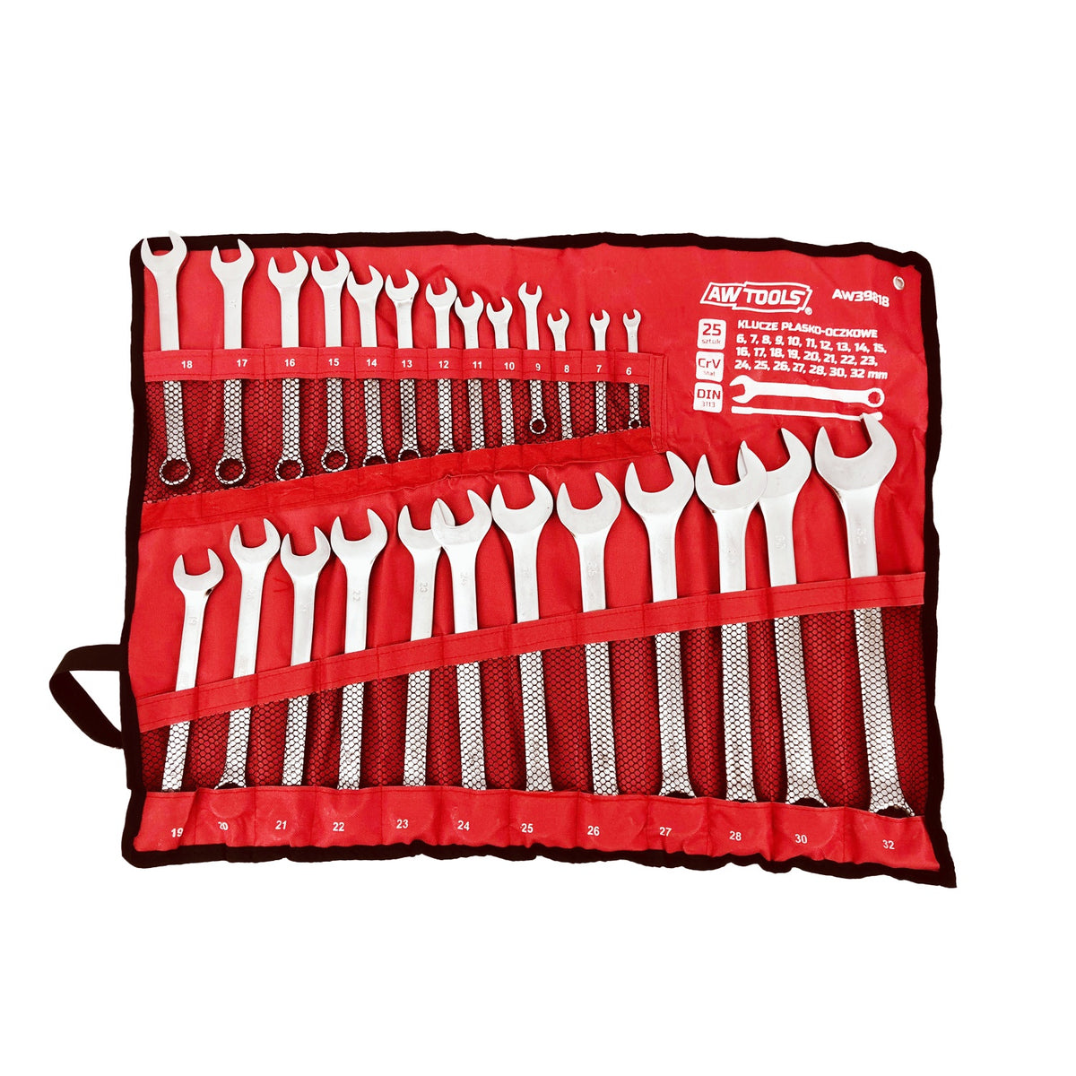 Awtools platte-oogsleutelset 25szt. 6mm-32mm