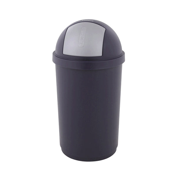 Affaldsspand med skydelåg blå sølv (45 liter)