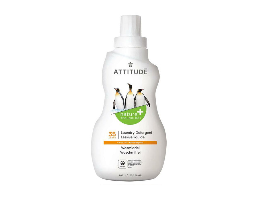 Attitude natur+ - flydende vaskemiddel - citrusskaller - 1,05l