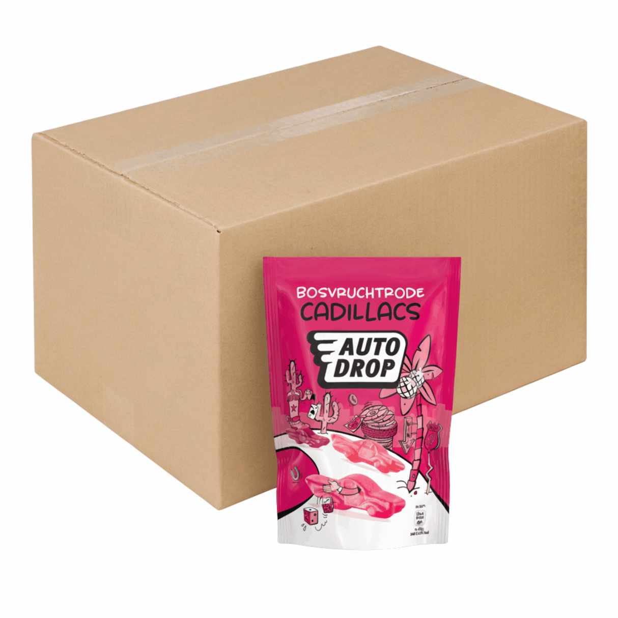 Autodrop blandingspose skovfrugt rød Cadillacs (16x 150gr)