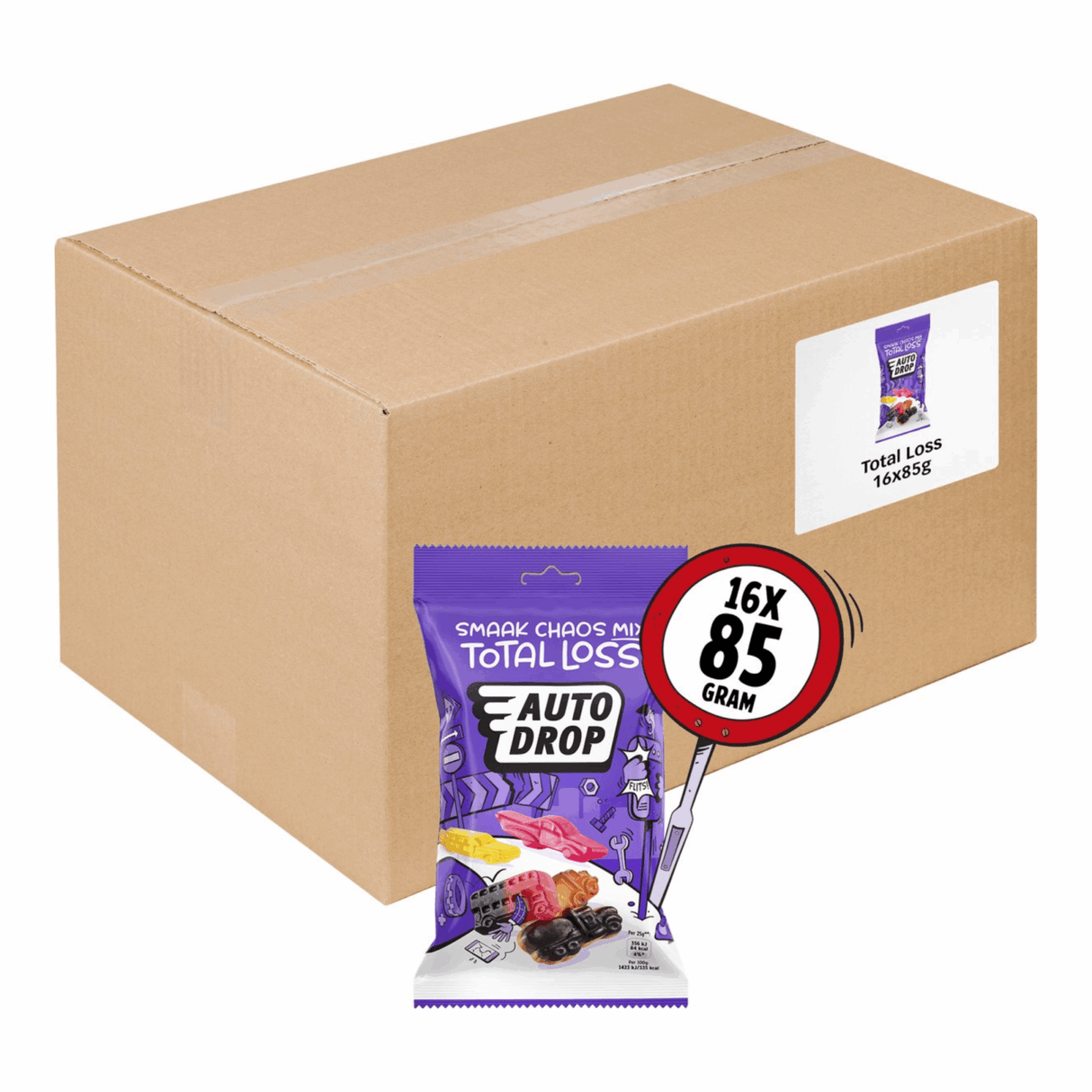 Autodrop snackpakke totalt tab (16x 85gr)