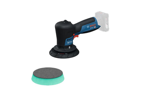 Bosch blå GPX12V-125 batteri polermaskine inkl. støttepude, polerpude | uden batterioplader - 06019l4101