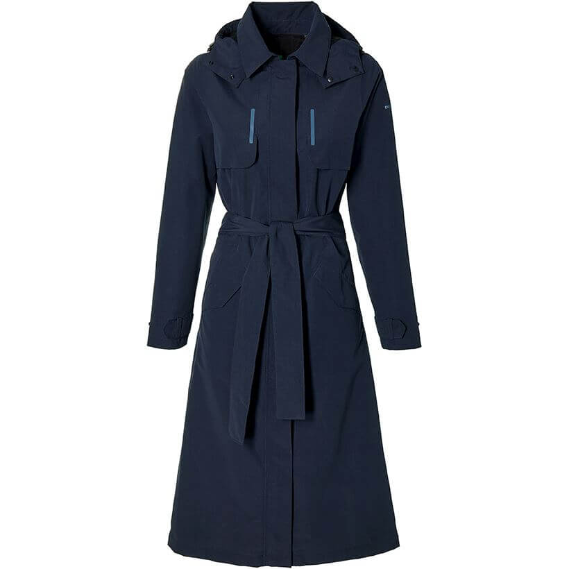 Basilikum trenchcoat mosse dame natblå xl