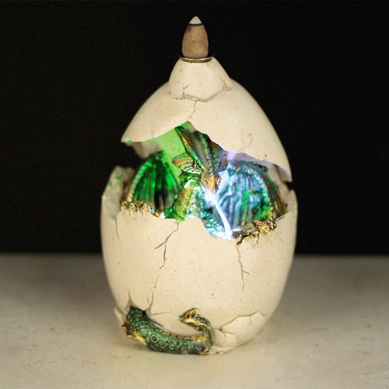 Dragon egg led backflow røgelsesholder