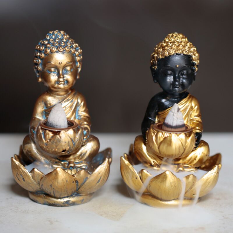 Buddha og lotusl backflow røgelsesholder