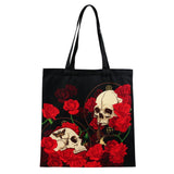 Skull roses skulder indkøbstaske
