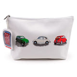Fiat 500 pvc toilettaske stor makeuptaske
