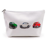 Fiat 500 pvc toilettaske stor makeuptaske