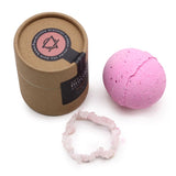 Rose quartz armbånd sheasmør bergamot badebombe