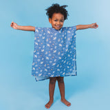 Koral lyksalighed | flerfarvet hydrofil strandponcho 52 x 52 cm