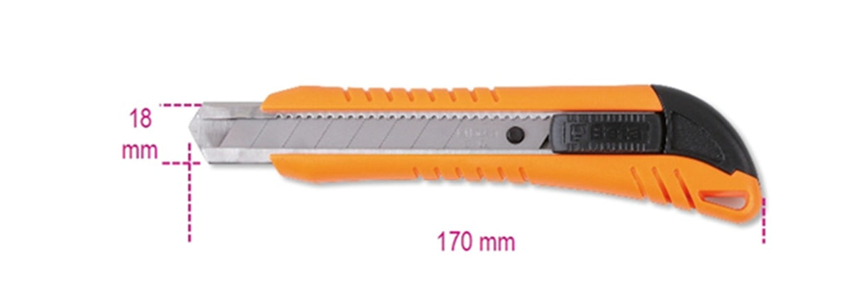 Beta, beta beta snap-off kniv med 5 reserveblade