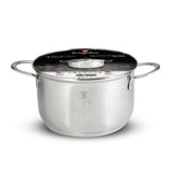 Berlingerhaus sølvsmykker rustfrit stål kogepande ø18 cm med glaslåg også induktion 2,6l 18x11cm