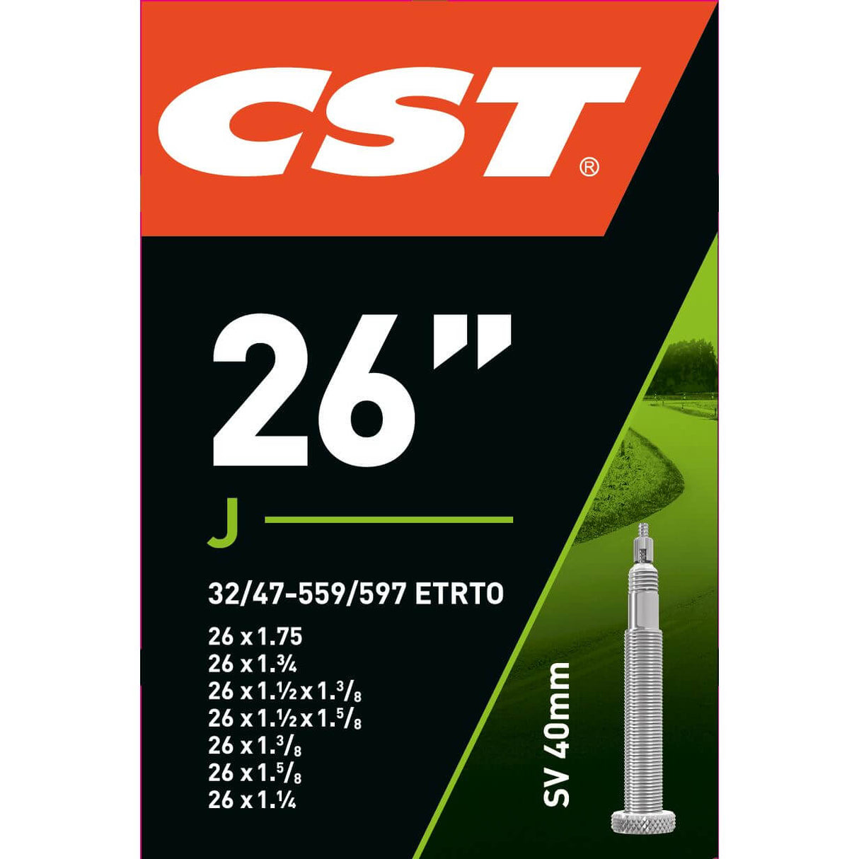 CST Inner Tube 26 X1.75-1 1 4 ETRO 32 47-559 597, Ventil: Presta French 40mm