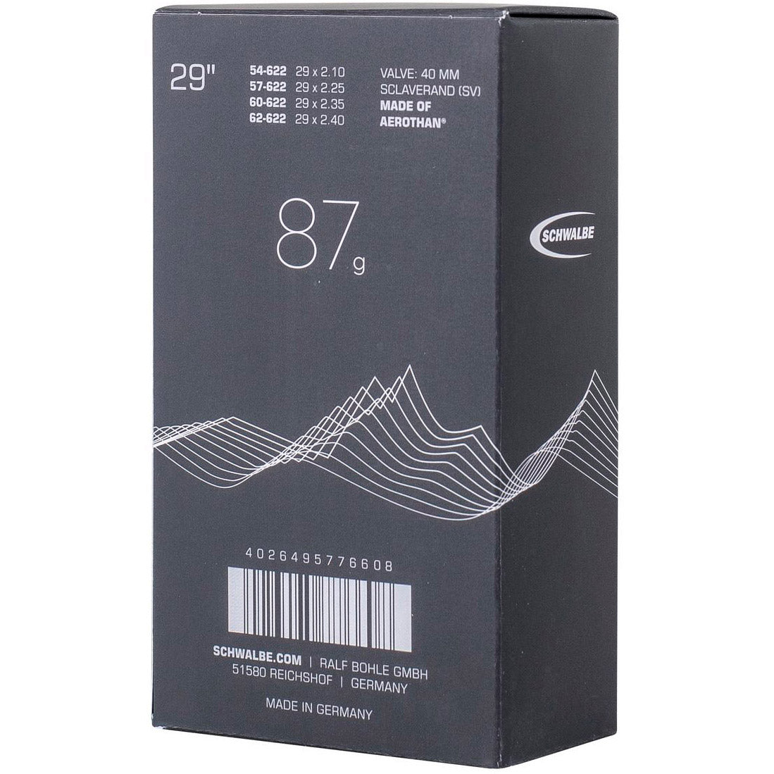Schwalbe Inner Tube SV19E Aerothan 54 62-622 IB 40mm