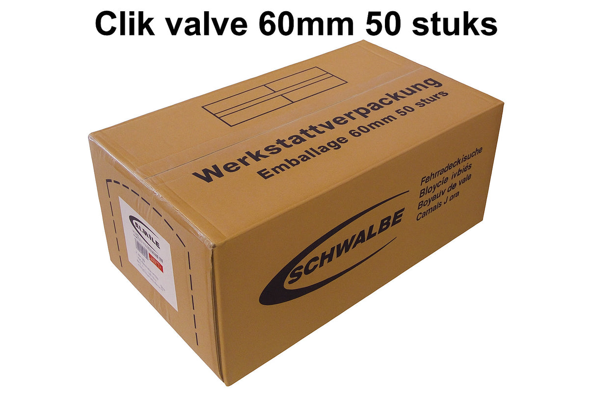 Schwalbe inderrør 23 30-622 630 scv15 klikventil 60mm værkstedsemballage 50 stk.