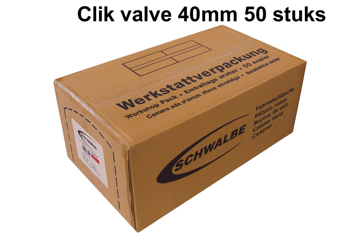 Schwalbe inderrør 23 30-622 630 scv15 klikventil 40mm værkstedsemballage 50 stk.