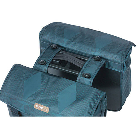 Basil dobbelt cykeltaske elegance mik 40-49 liter - Estate blå