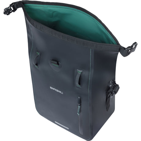 Basil enkelt cykeltaske rivo m presenning mik 12-15l 14 x 25 x 38 cm - sort