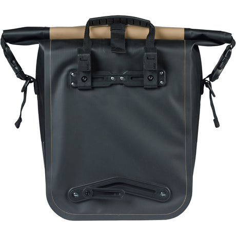 Basil enkelt cykeltaske rivo m presenning mik 12-15l 14 x 25 x 38 cm - sandsort