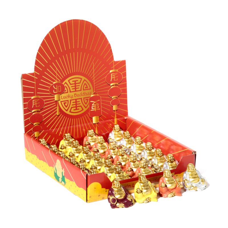 Mini kinesisk grinende Buddha