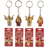 Kinesisk grinende buddha glitter nøglering