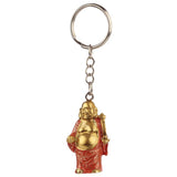 Kinesisk grinende buddha glitter nøglering