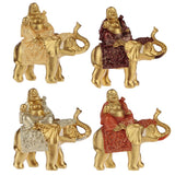 Siddende glitterelefant kinesisk griner buddha