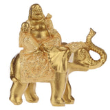 Siddende glitterelefant kinesisk griner buddha