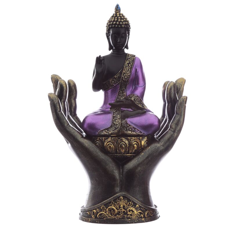 I hænder - lilla sort thai buddha