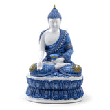 Hvid blå Thai Buddha lotus