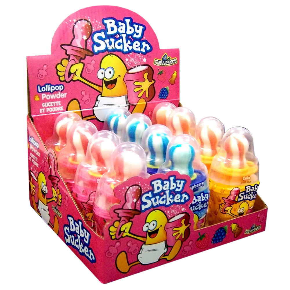 Sjov slik babysuger (12 stykker)