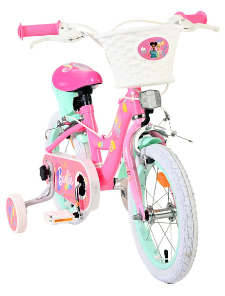 Barbie børnecykel - piger - 14 tommer - pink - to håndbremser