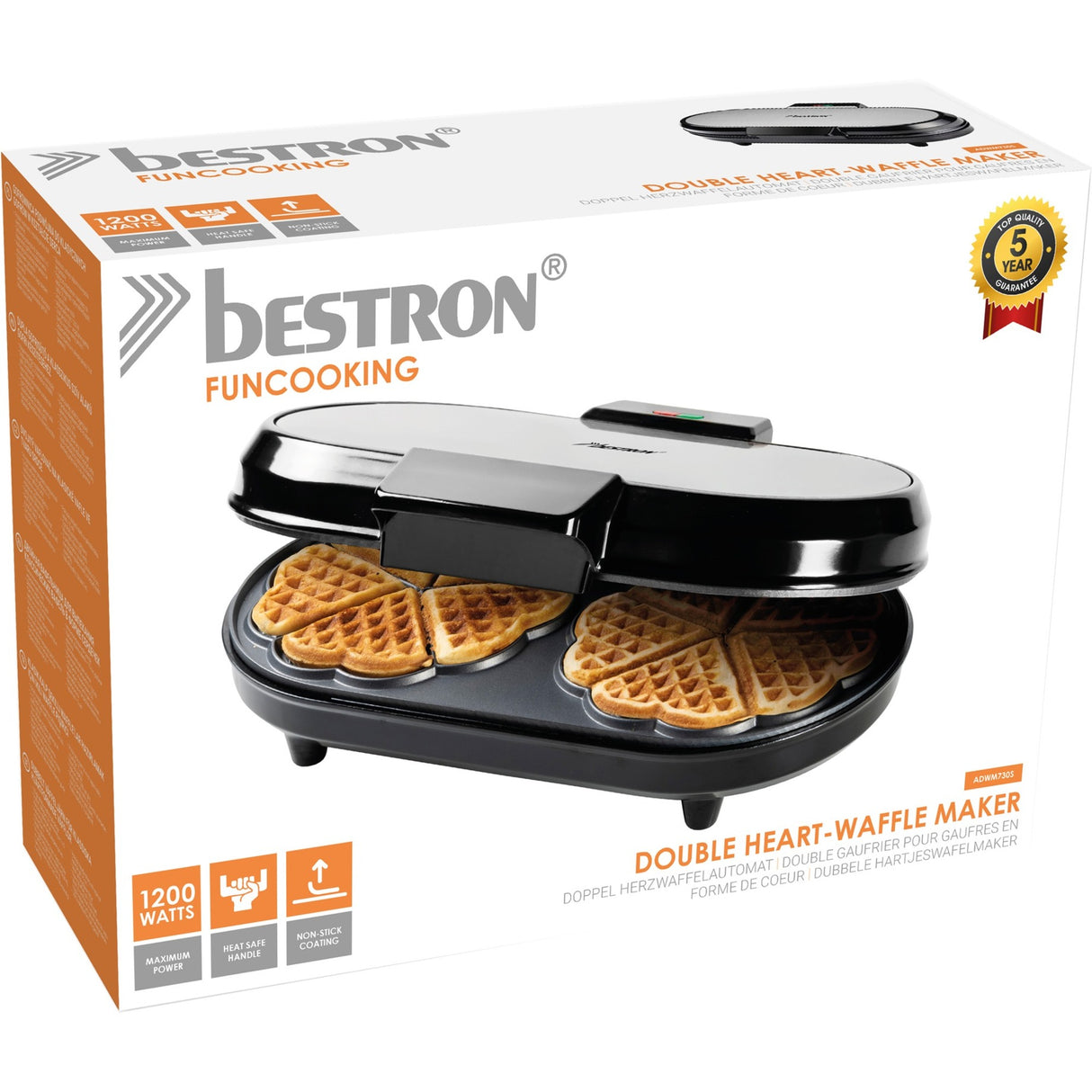Bestron ADWM730s dobbeltvaffelproducent til klassisk Hartvor