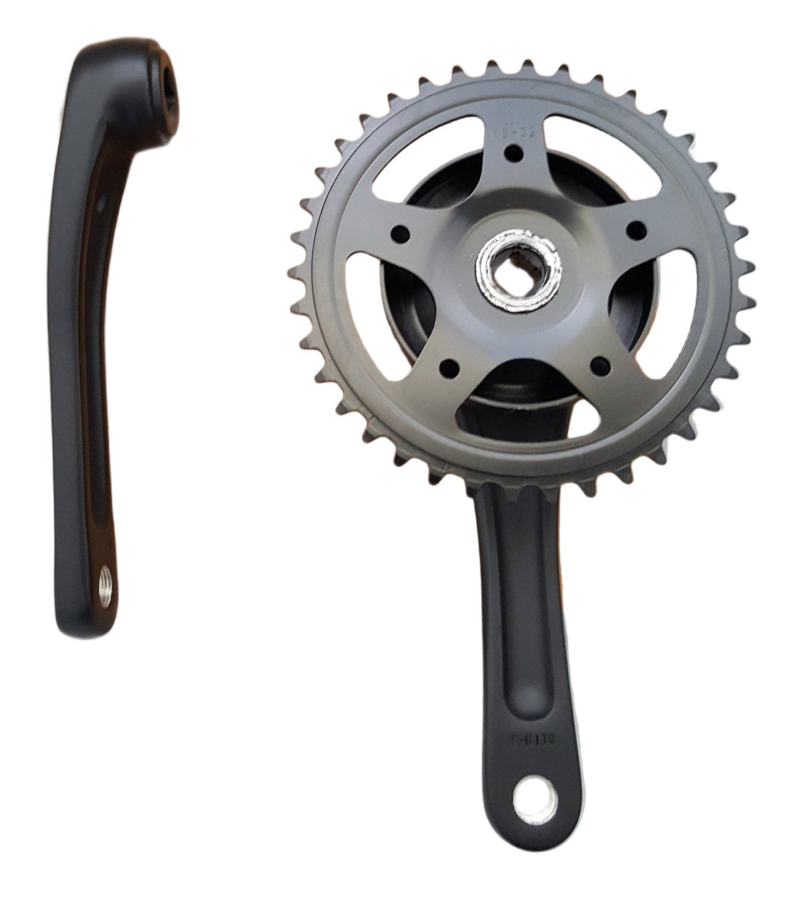 Crank Set 38t Nexus alu Matt Black Flat 1. type