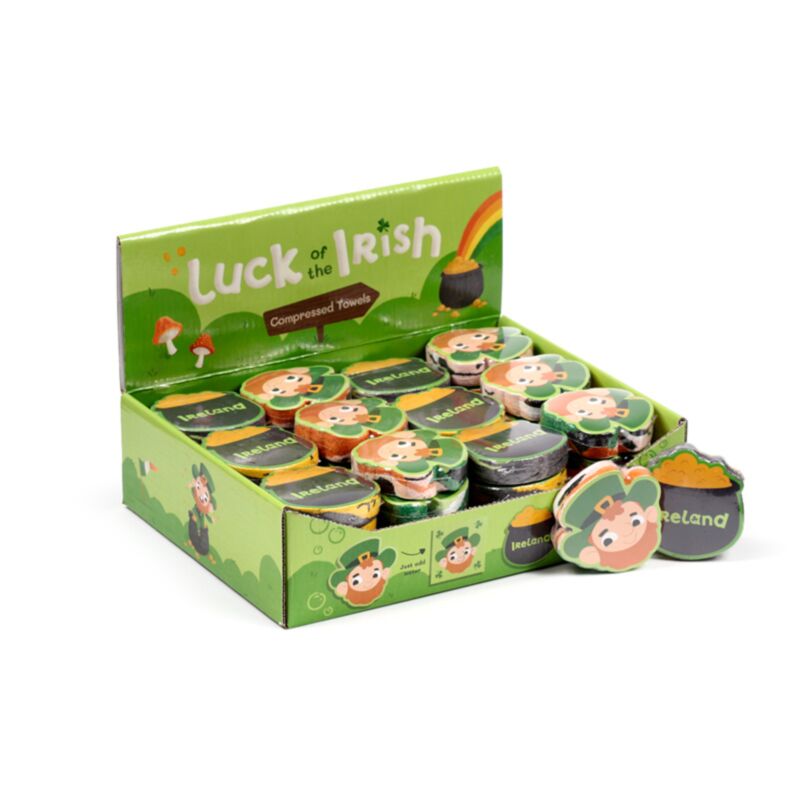 Irish lucky leprechaun trefoil kompakt rejsehåndklæde