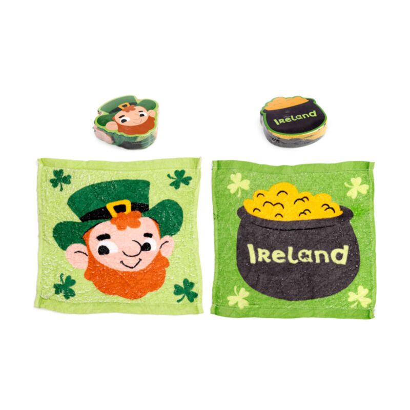 Irish lucky leprechaun trefoil kompakt rejsehåndklæde