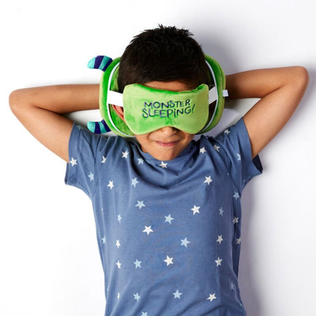 Ty relaxeazzz plys monstarz monster rund rejsepude sovemaske - grøn
