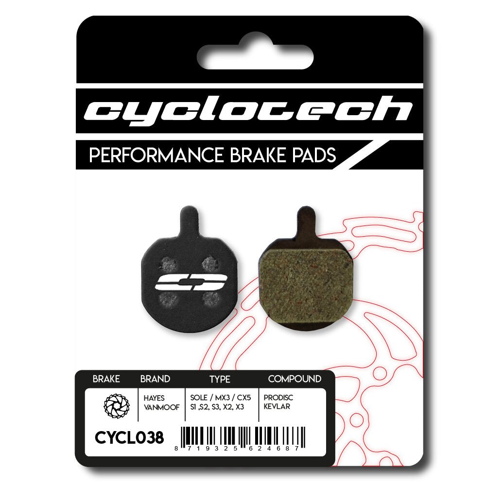 Cyclo tech schijfremblok prodisc kevlar hayes sole