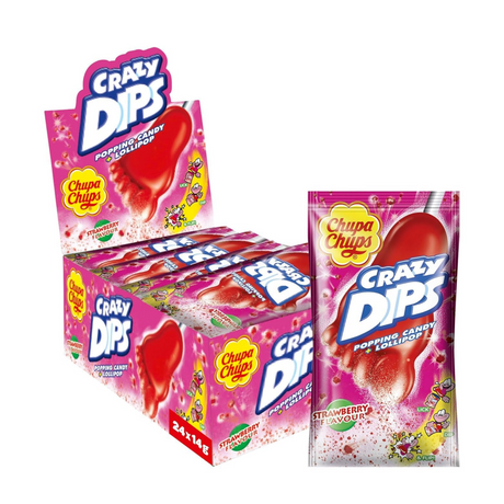 Chupa chups chupa crazy dips jordbær (24x 14 gram)