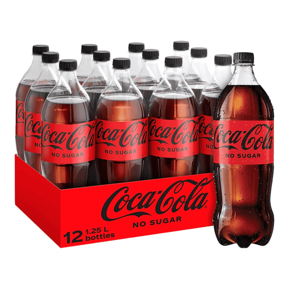 Coca-cola zero PET-flaske (12x 1,25 liter)