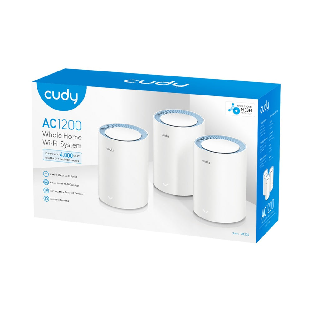 Cudy ac1200 mesh wi-fi system (3-pack) mesh router (hvid)