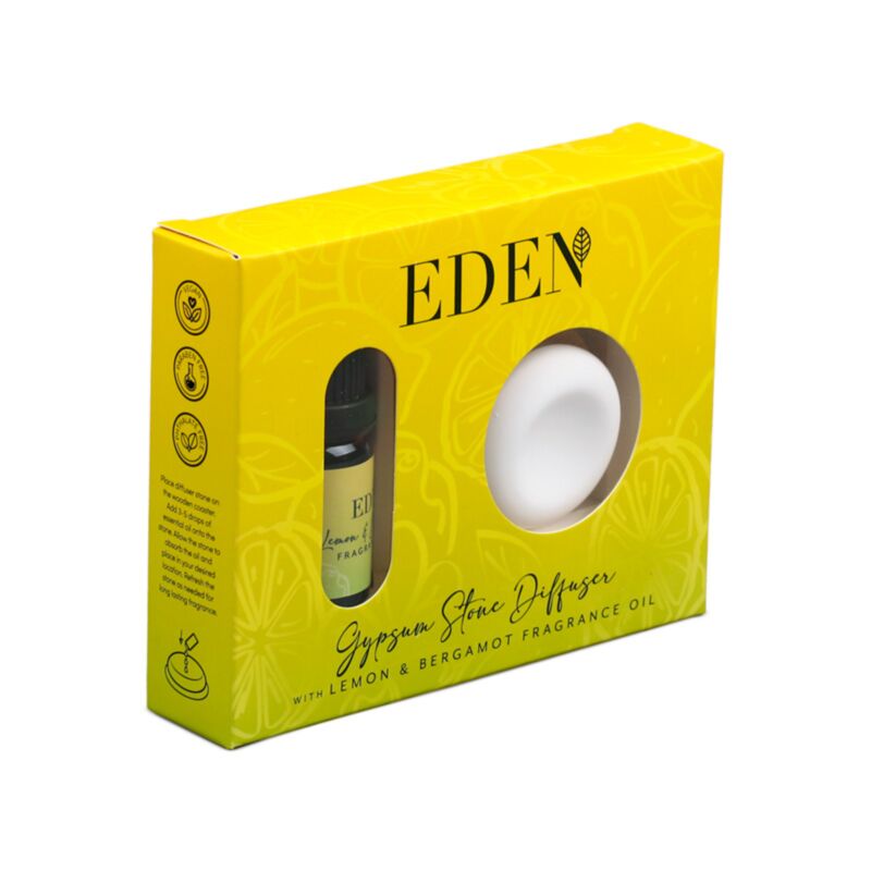 Eden citron bergamot gipssten diffuser og duftolie sæt