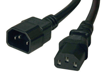 Ngk iec320-c13 til c14 strømforsyningskabel 2 meter - sort