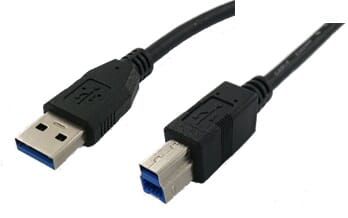 USB3.0 A til USB3.0 B kabel 2 meter - sort