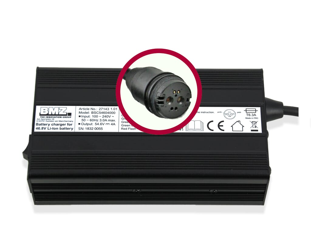 BMZ Batterioplader Li-ion 54.6V 4A Plug Rosenberger
