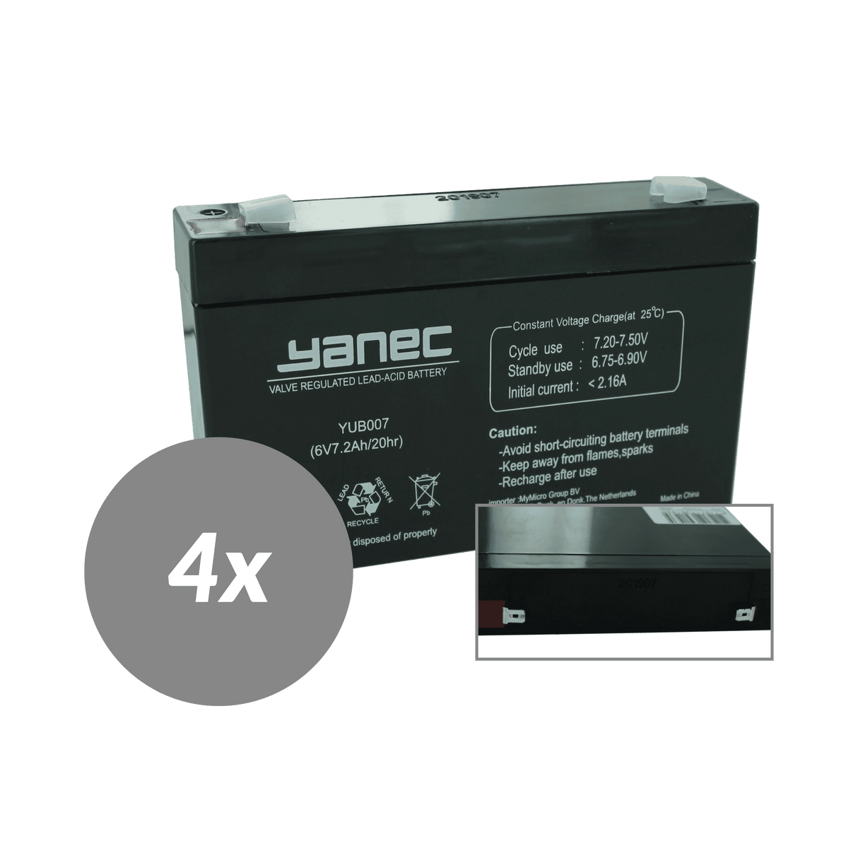 Yanec ups batteriudskiftningssæt rbc34 (ekskl. kabler)