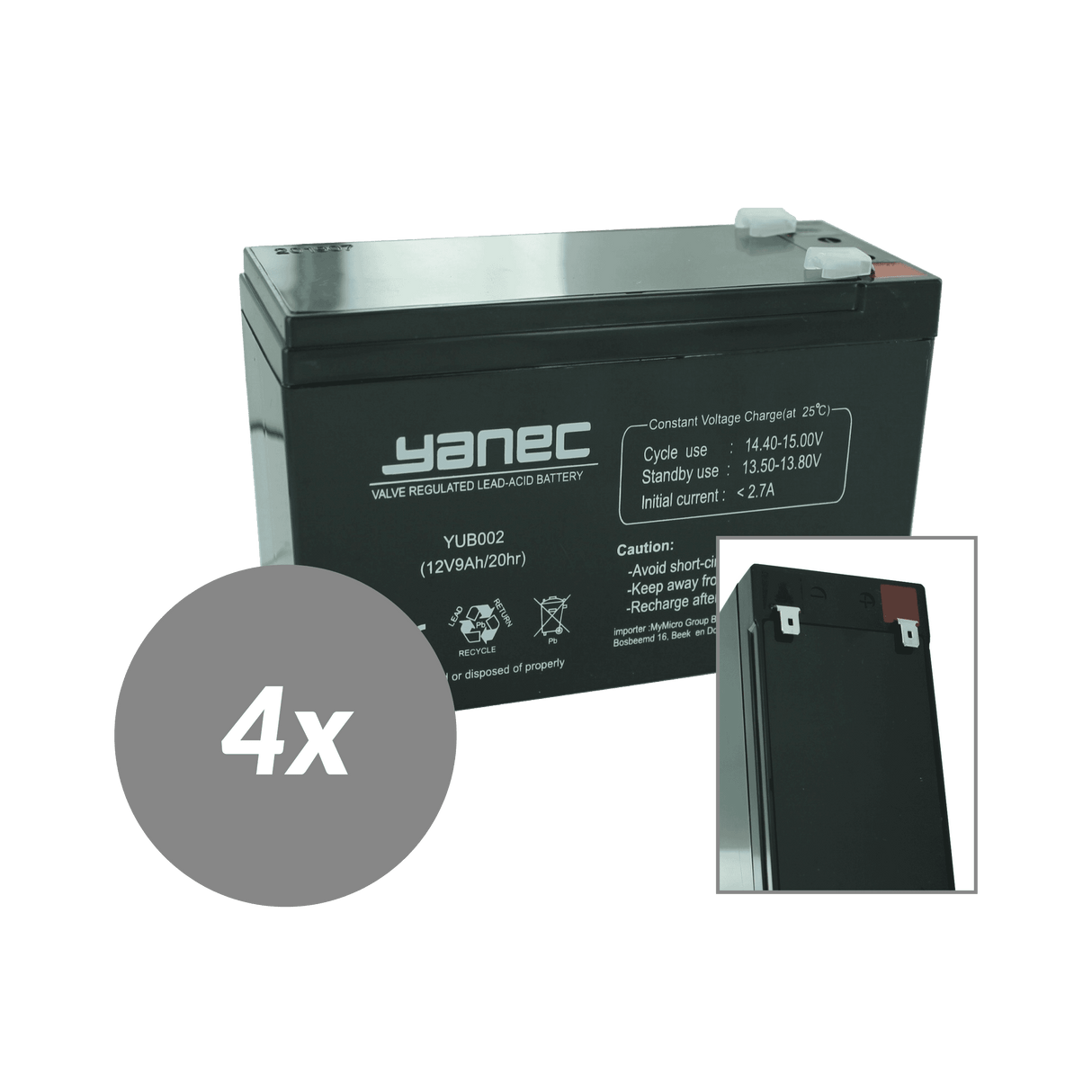 Yanec ups batteriudskiftningssæt rbc115 (ekskl. kabler)